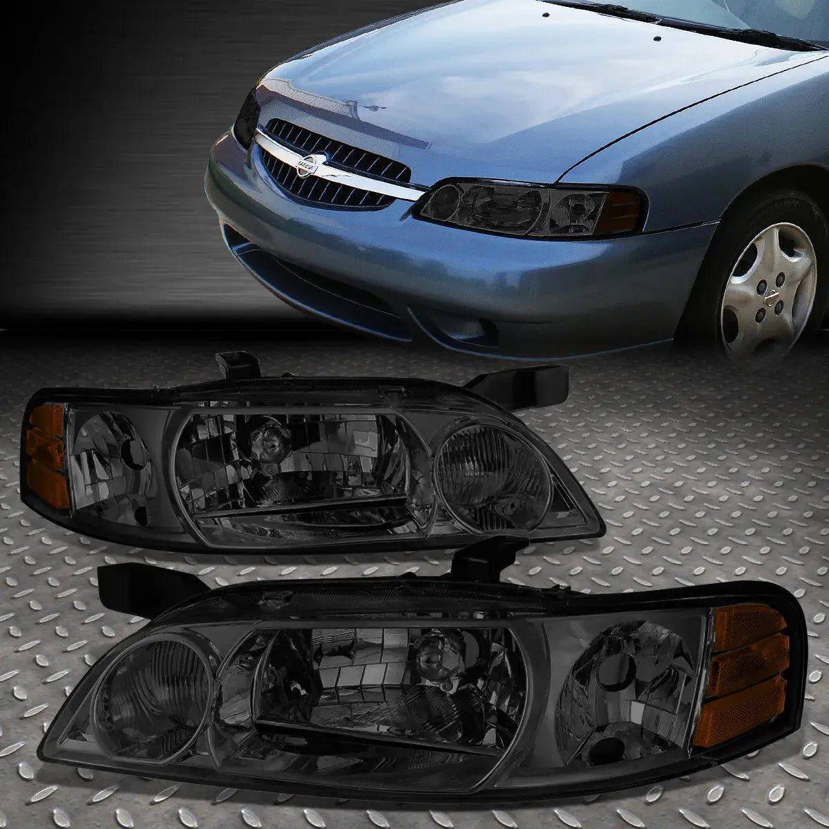 0001 Nissan Altima Smoked Housing Amber Corner Headlight Replacement