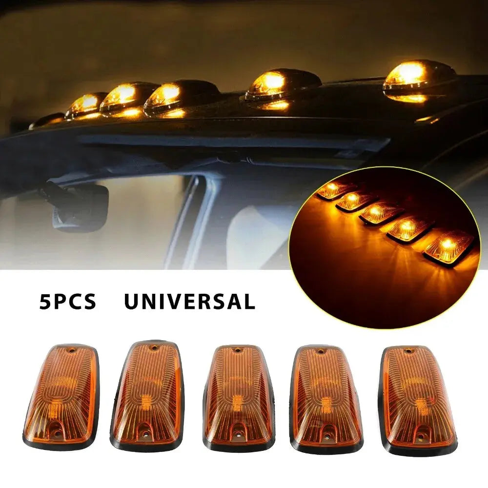 5Pcs Led Car Cab Roof Marker Lights Amber Running Light For Truck Pickup  Suv 4X4, image size:1000x1000
