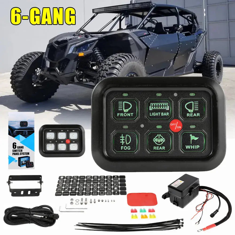 6 Gang Switch Panel Green Back Lights For Can-Am Polaris Rzr Utv Atv A –  Dynamic Performance Tuning, image size:1000x1000