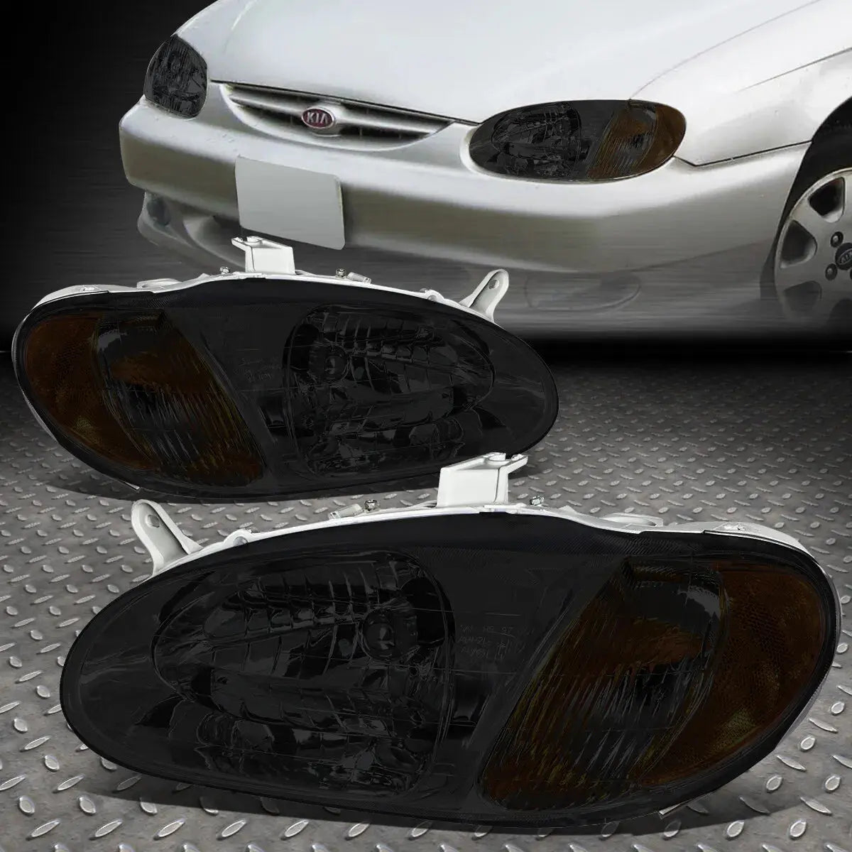 9801 Sephia Smoked Housing Amber Corner Headlight Replacement Head La