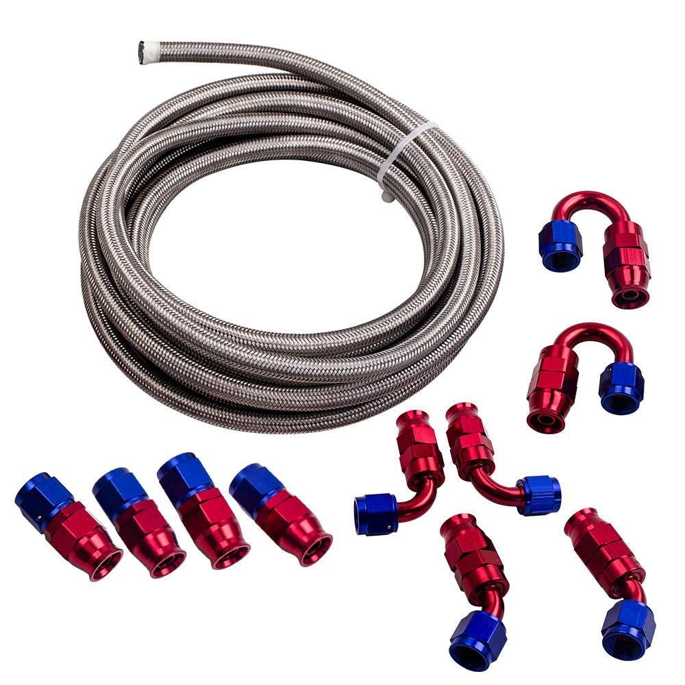 AN6 -6AN 20FT AN-6 Swivel Fitting Stainless Steel PTFE Fuel Line Hose –  Dynamic Performance Tuning