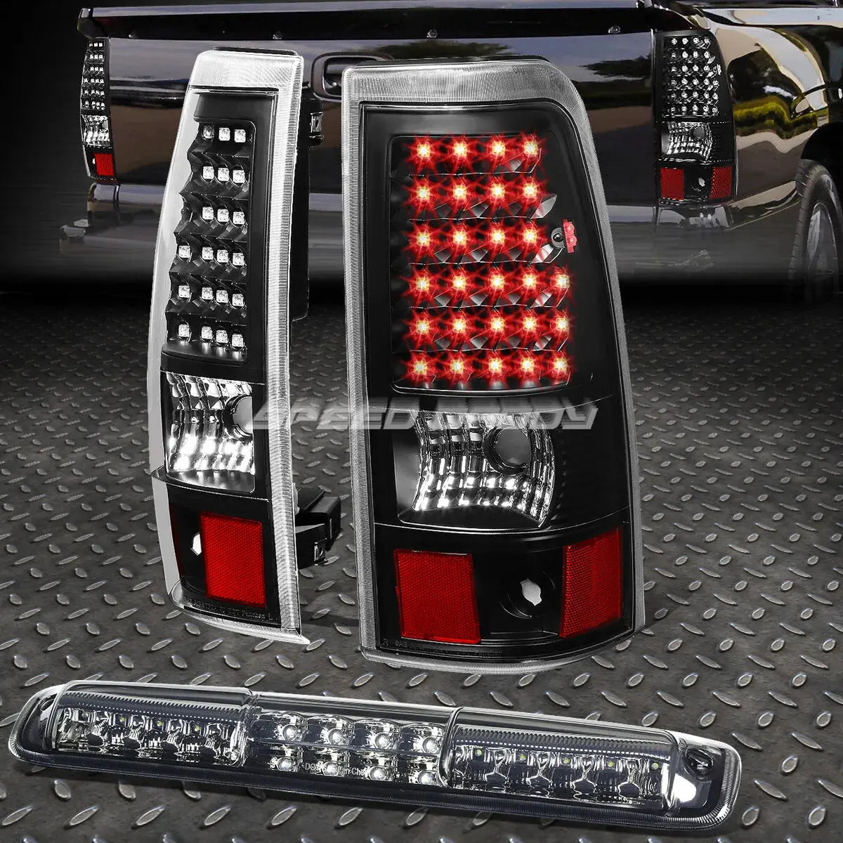 Fit For 99-07 Silverado/Sierra Black/Smoked 3D Third 3rd - Foto 2