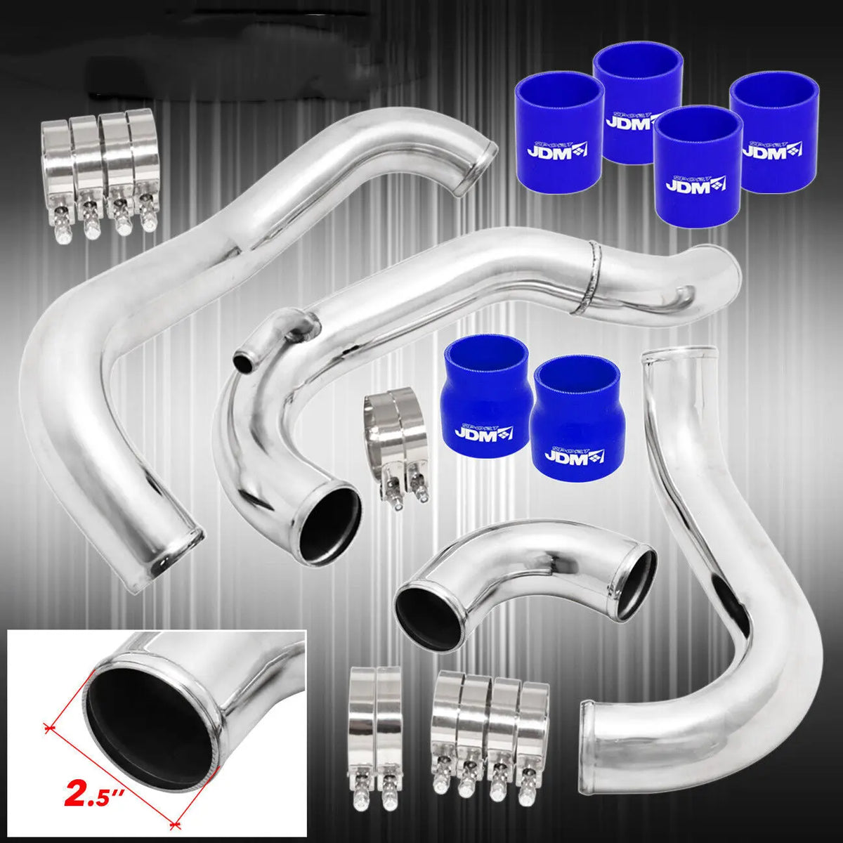 Fmic Turbo Intercooler Piping Kit Blue Couplers For 19891994 240Sx S13