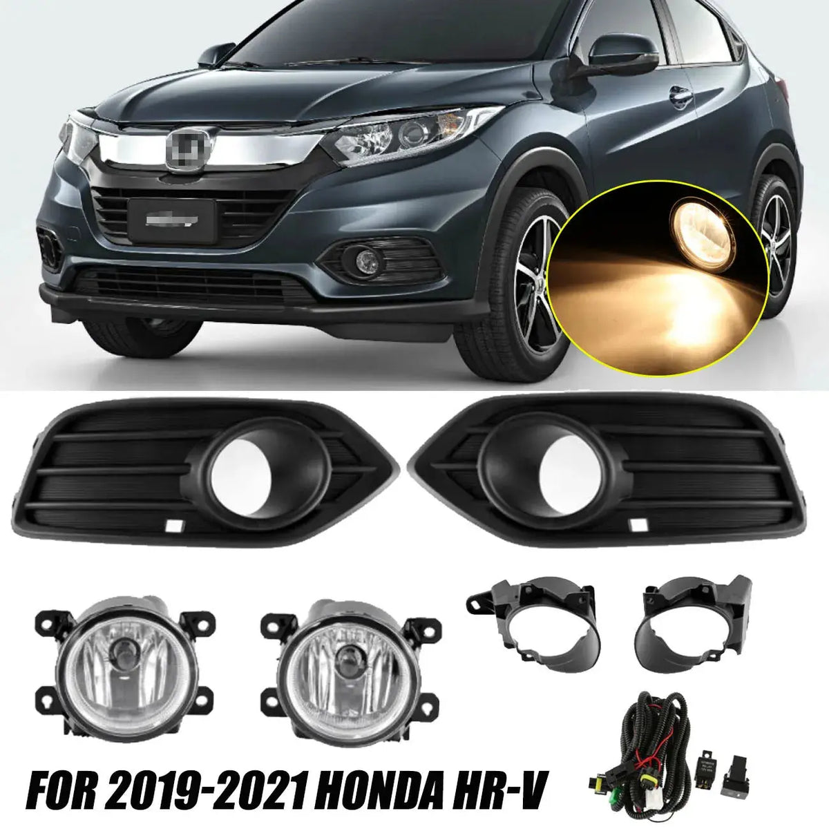 For 20192021 Honda Hrv HrV Clear Lens Fog Lights Bumper Lamps+Wiring