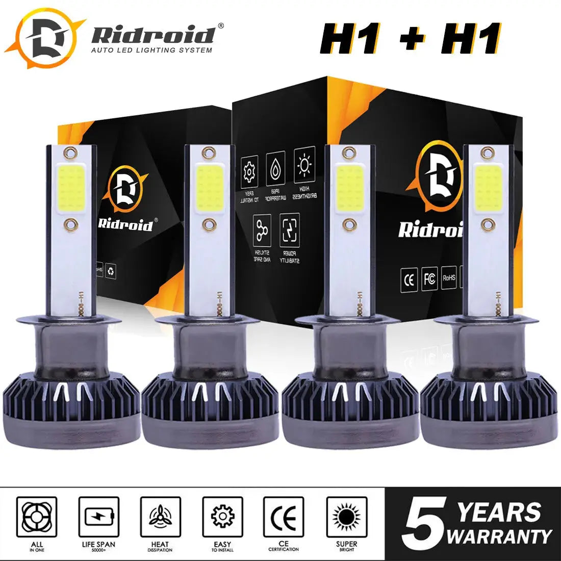 4X H1 H7 Combo LED Headlght Bulbs H/Lo Beam Fog Lght 6000K 200W - Foto 8