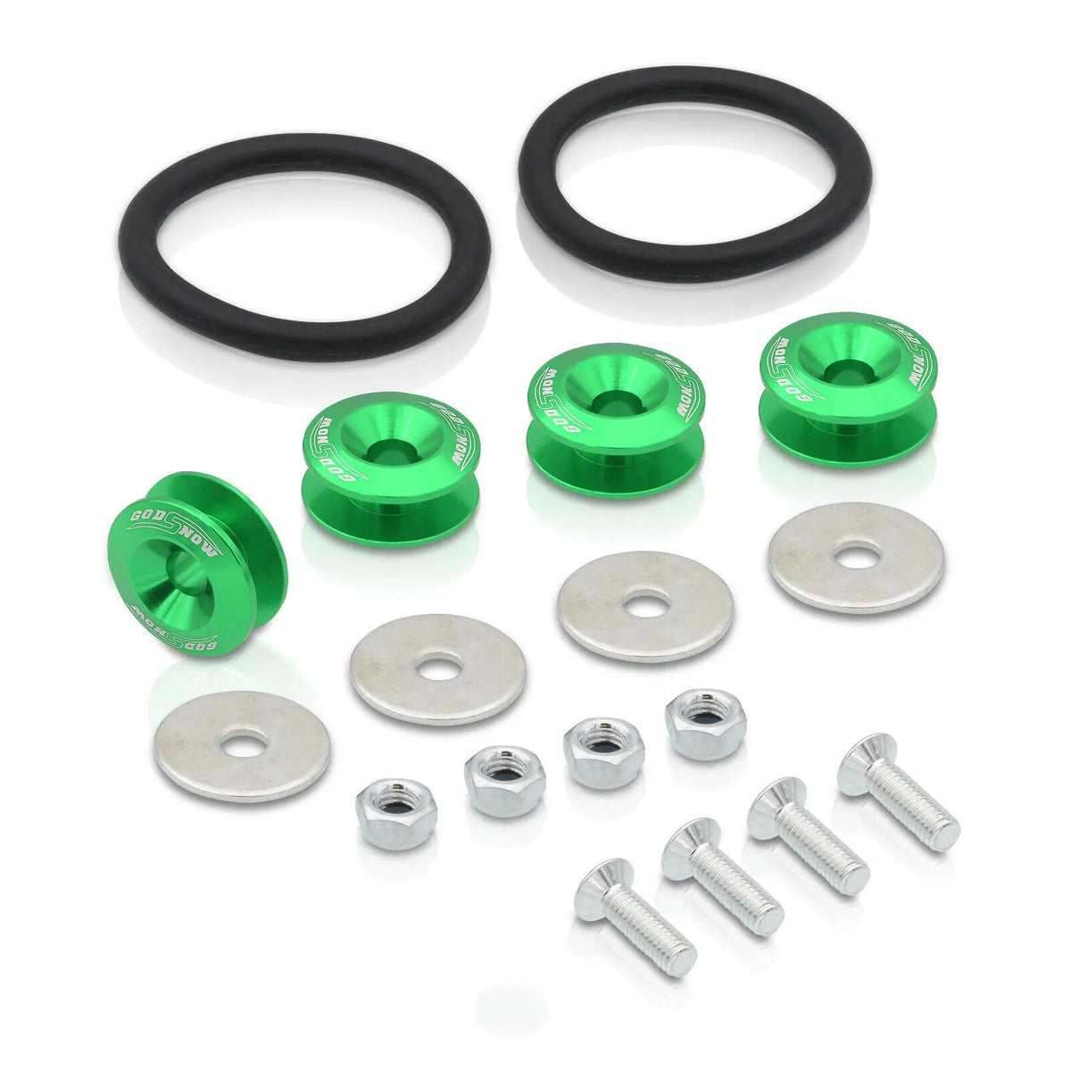 Universal Jdm Aluminum Quick Release Fasteners Kit Green Bumper