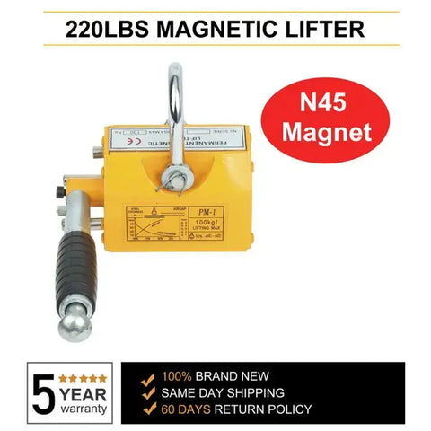 100KG Magnetic Lifter 220lb Steel Lifting Magnet Magnetic Lifter Hoist Crane ECCPP