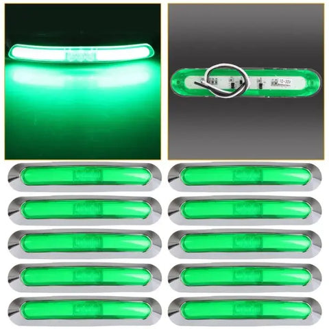 10X Green 21SMD LED Truck Trailer Side Marker Tail Light Clearance Lamp 10V-30V ECCPP