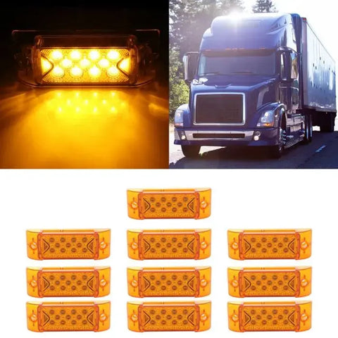 10x 13 led 6.1" yellow universal side marker tail light For Truck Boat Caravan ECCPP