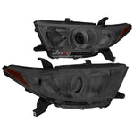 11-13 Highlander Xu40 Smoked Lens Amber Side Projector Headlight Replacement DNA MOTORING