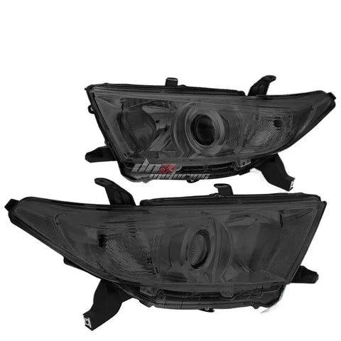 11-13 Highlander Xu40 Smoked Lens Clear Side Projector Headlight Replacement DNA MOTORING