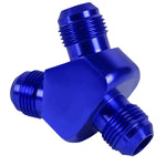 12-An Male Flare Y-Block Adapter Coupler-2X 12An Blue Anodize Aluminum Fitting DNA MOTORING