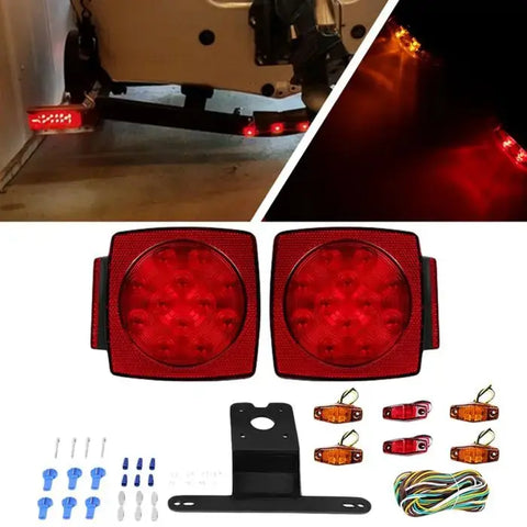 12V LED Submersible Trailer Lamp Kit DOT Multi-Function Tail Light Waterproof ECCPP