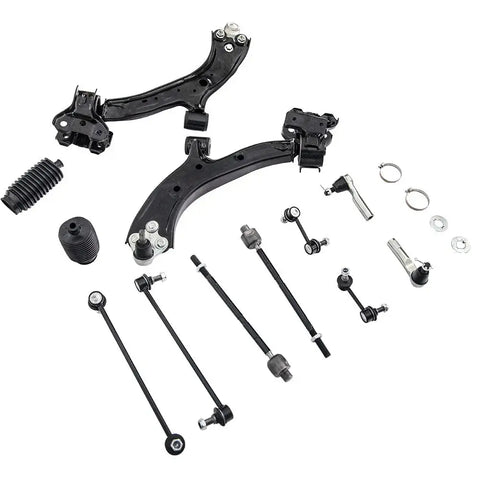 12pc Control Arm Suspension Kit with Ball Joint Tie Rod Set compatible for Honda CR-V 07-11 MAXPEEDINGRODS
