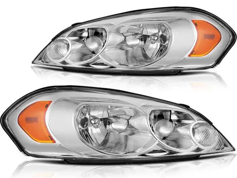 2005-2010 Chevy Impala/14-16 Impala Limited Headlights Assembly Driver and Passenger Side Chrome Housing ECCPP