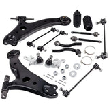 14 Pcs Suspension Front Lower Control Arm Tie Rods compatible for Toyota Camry 2007 - 2011 MAXPEEDINGRODS1