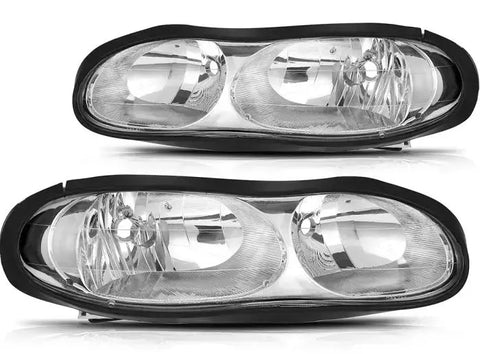 1998-2002 Chevrolet Camaro Headlights Assembly Driver and Passenger Side Chrome Housing ECCPP