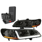 1998-2002 Honda Accord Led Drl Smoked Housing Amber Signal Headlights+Tools DNA MOTORING
