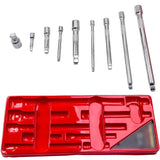 9 pcs Wobble Socket Wrench Bar Extension Hand Tool Extend 1/4 inch 3/8 inch 1/2 inch Drive MAXPEEDINGRODS