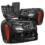 2002-2009 Chevy Trailblazer Suv Black Amber Side Headlight Head Lamps+Tools DNA MOTORING