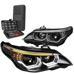 2004-2007 Bmw E60 5-Series Led U-Halo Projector Headlight Lamps+Tools Black DNA MOTORING