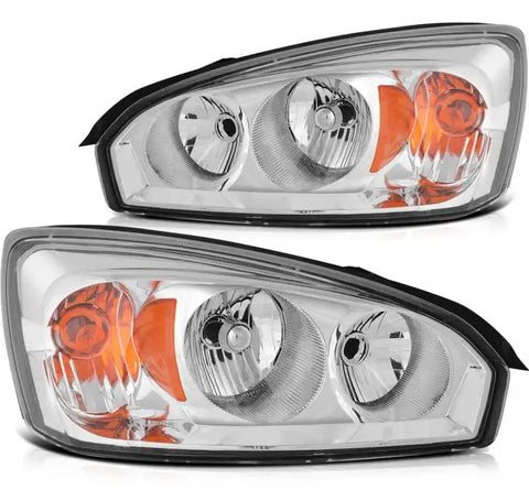 2004-2008 Chevy Malibu Headlights Assembly Driver and Passenger Side Chrome Housing ECCPP