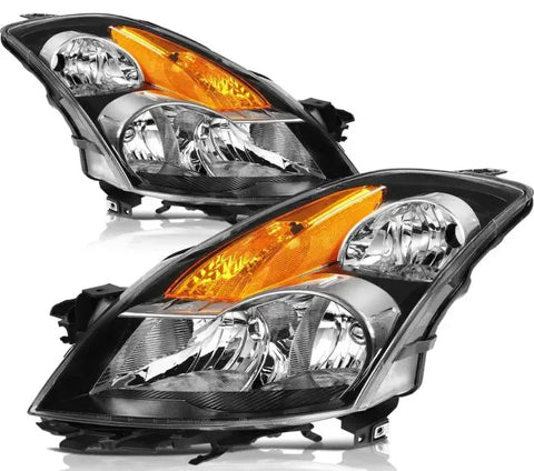 2007-2009 Nissan Altima Headlights Assembly Driver and Passenger Side Black Housing ECCPP