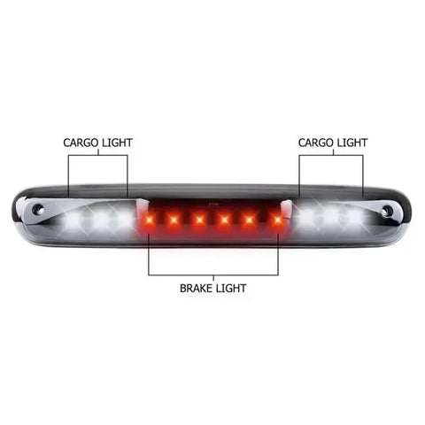 2007-2013 GMC Sierra 12.44 " LED 3rd Brake Light Smoke Lens Black Housing ECCPP