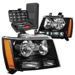 2007-2014 Chevy Suburban Tahoe Black Housing Amber Side Headlights+Tools DNA MOTORING