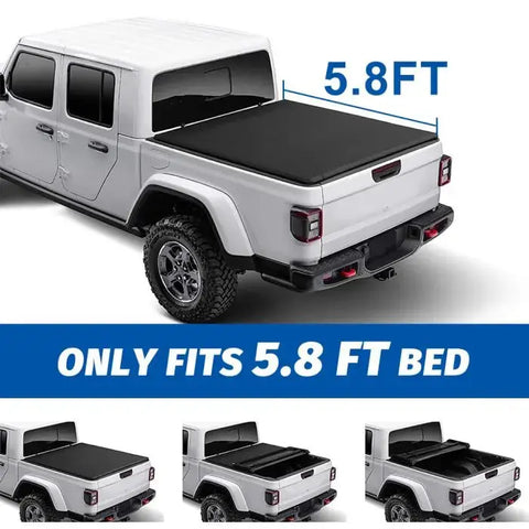 2009-2021 Dodge Ram 1500, 2011-2019 Ram 1500 Tonneau Cover Truck Bed Soft Tri-Fold 5'8"FT ECCPP