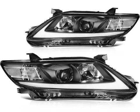 2010-2011 Toyota Camry DRL LED Headlights Assembly Set Black Left + Right ECCPP