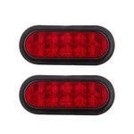 2PCS 6" Red Oval Side Marker/Clearance/Tail Light 10 Diodes LED Surface Mount for 1998-2004 Ford F-150/2015-2016 Chevrolet Silverado 3500 ECCPP