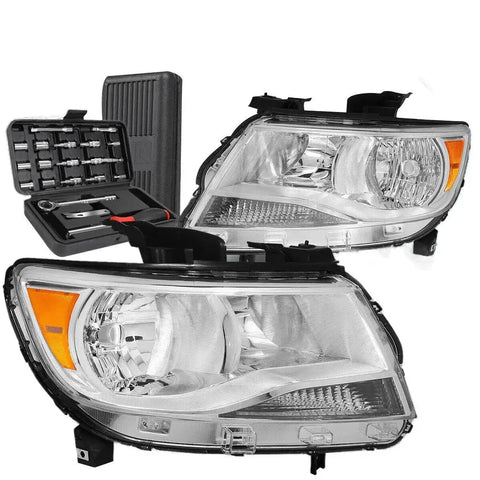 2015-2020 Chevy Colorado Oe Style Chrome Amber Side Headlight Lamps+Tools DNA MOTORING