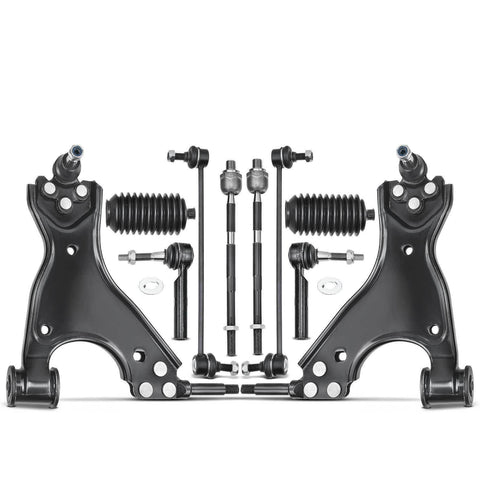 10x Front Control Arm w/ Ball Joint Tie Rod End Link Kit for Buick Enclave Chevy