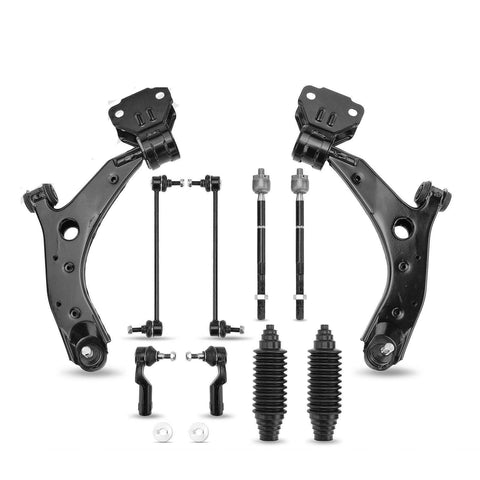10x Front Control Arm w/ Ball Joint Sway Bar Tie Rod End Kit for Mazda 3 07-09