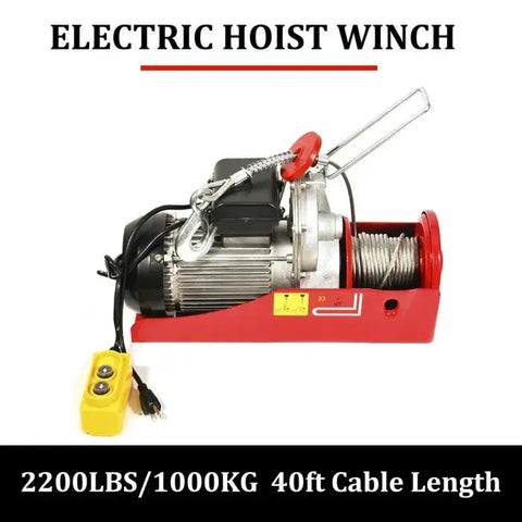 2200lb 1000kg Electric Hoist Winch Lifting Engine Crane Automotive Steel Garage ECCPP