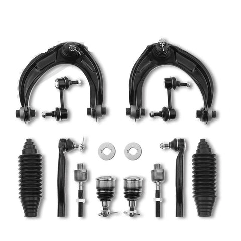 12Pcs Front Control Arm w/ Ball Joint Sway Bar Link Tie Rod End for Honda Accord
