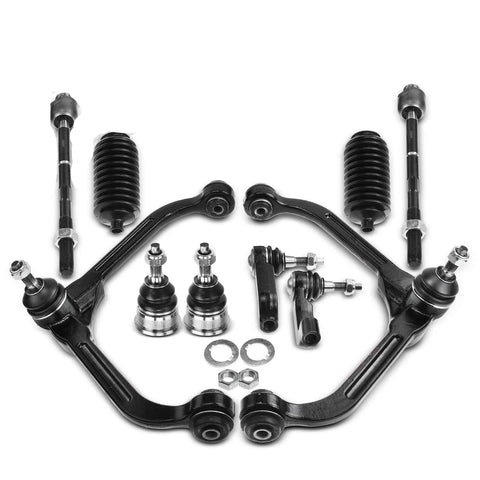 10x Front Upper Control Arm w/ Ball Joint Tie Rod End for Jeep Liberty 2002-2004