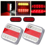 2X 14 led 4 inch red indicator trail light Pickup Truck Lorry +2X 6" tail light ECCPP