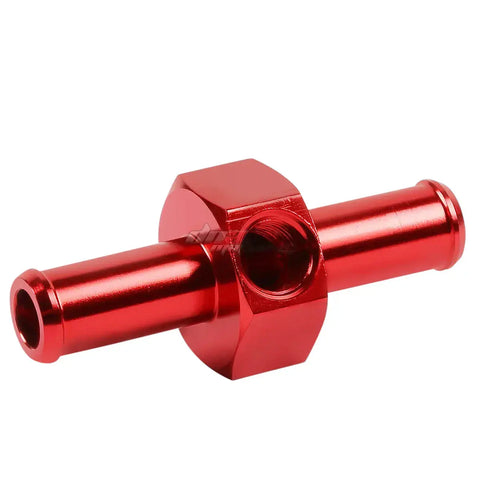 1/2" An8 An-8 Straight Male Hose Union Coupler Red Aluminum Anodized Fitting DNA MOTORING