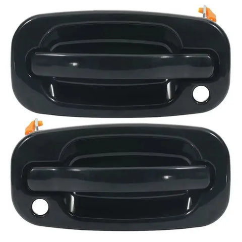 (2) Door Handle FOR 99-07 Chevy GMC Exterior Smooth Black Front Right Left ECCPP