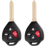2pc Key Keyless Remote Shell Case Car Fob Uncut Blade New For 07-12 Toyota Yaris ECCPP