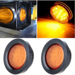2x 2.5 inch turn Tail light 13 LED Round Side Marker for truck with Grommet ECCPP