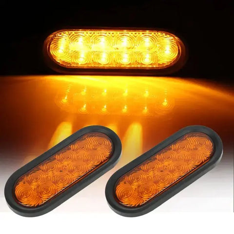 2x Amber 6" 21 led car Rubber Wildly Used For Truck Boat Caravan tail light ECCPP