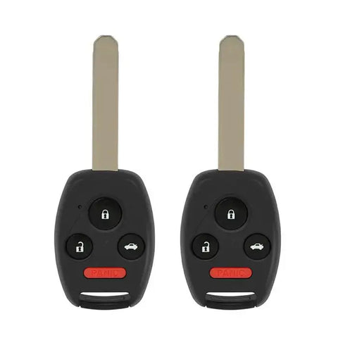 2x Replacement Uncut Ignition Key Keyless Entry Remote Fob 4btn For Honda 03-10 ECCPP