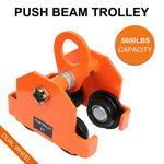 3 Ton Push Beam Track Roller Trolley Capacity 6600lbs For 07 - 20 Jeep Wrangler ECCPP
