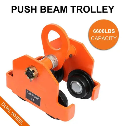 3 Ton Push Beam Track Roller Trolley Capacity 6600lbs For 07 - 20 Jeep Wrangler ECCPP