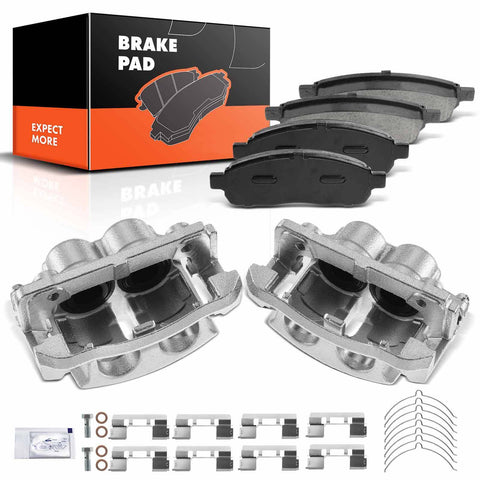 Front Disc Brake Caliper & Ceramic Brake Pad for Ford F-150 2004 2005 w/ Bracket