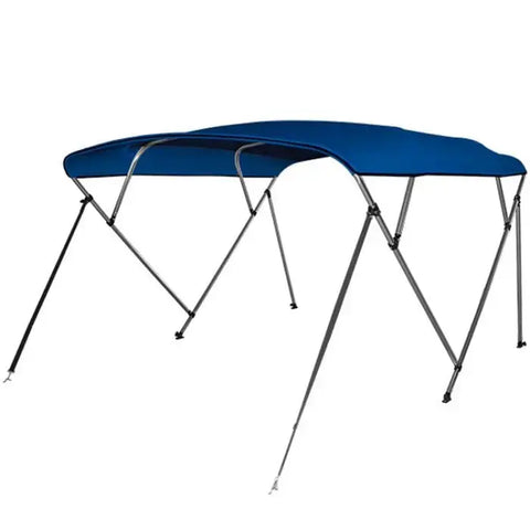 4-Bow-Bimini-Top-Boat-Cover-54"H-61"-66"W-8FT-Blue-with-Rear-Support-Pole-170596 ECCPP