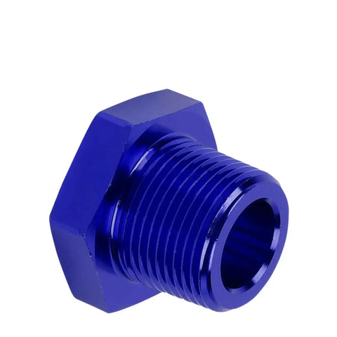 3/4"-14 Male To 1/4"-18 Female Blue Npt Pipe Anodized Reducer Adapter Fitting DNA MOTORING